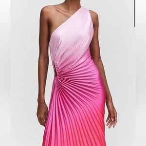 Mango asymmetrical pleated dress